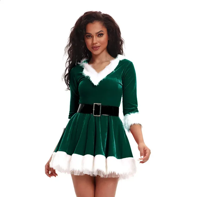 Female Claus Womens Santa Outfit Women's Santa Claus Fancy Dress With Belt