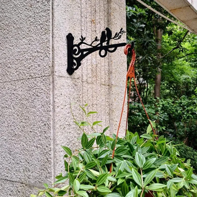 Metal Wall Mount Plant Hanger For Outdoor & Indoor Use - Heavy Duty Hanging Plant Bracket For Flower Pots, Bird Feeders, Wind Chimes, Lanterns, And