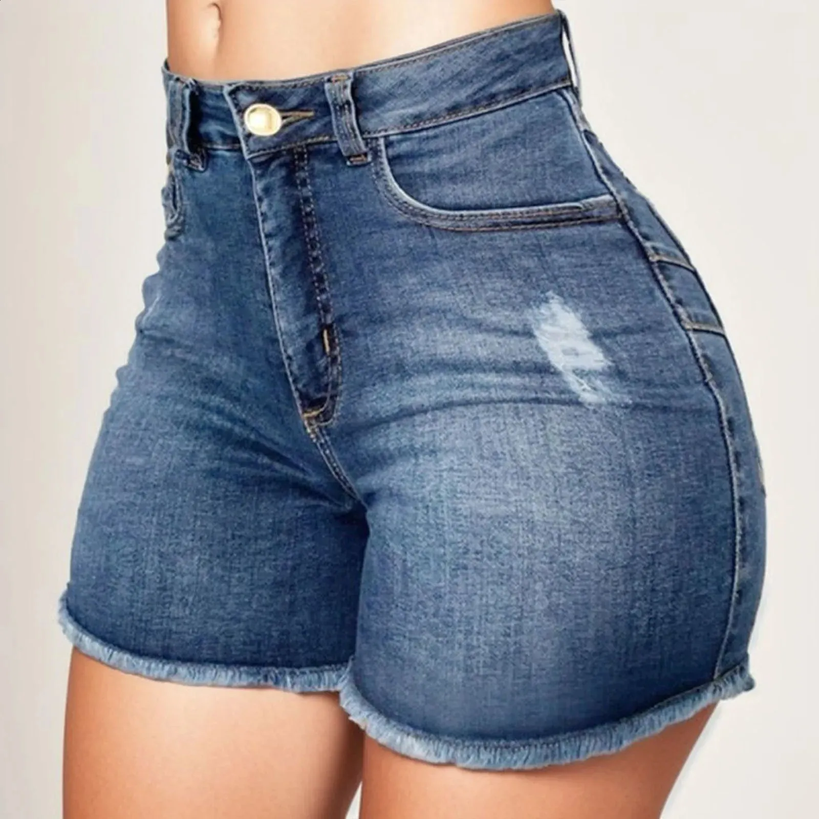 Oflive Women's Sexy High Waisted Stretch Mini Denim Shorts