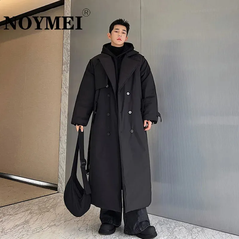 Save Big on Bulk Men's Long Trench Coat Black Mens Winter Overcoats: Long  Black Cotton Trench Coat With Belt Korean Style, Oversized Fit, Double