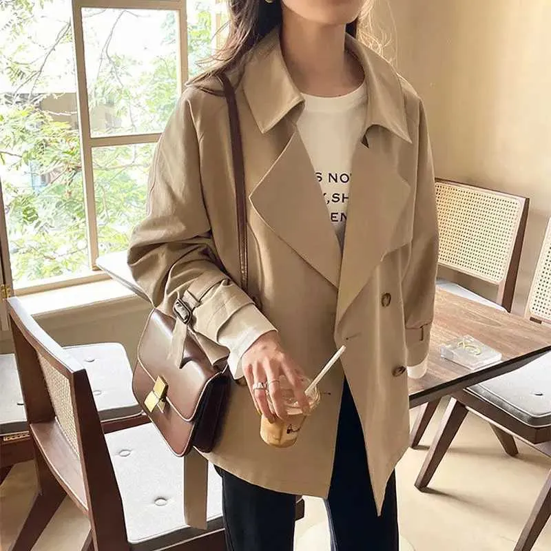 Short Trench Coat Women Spring Autumn Stylish British Style