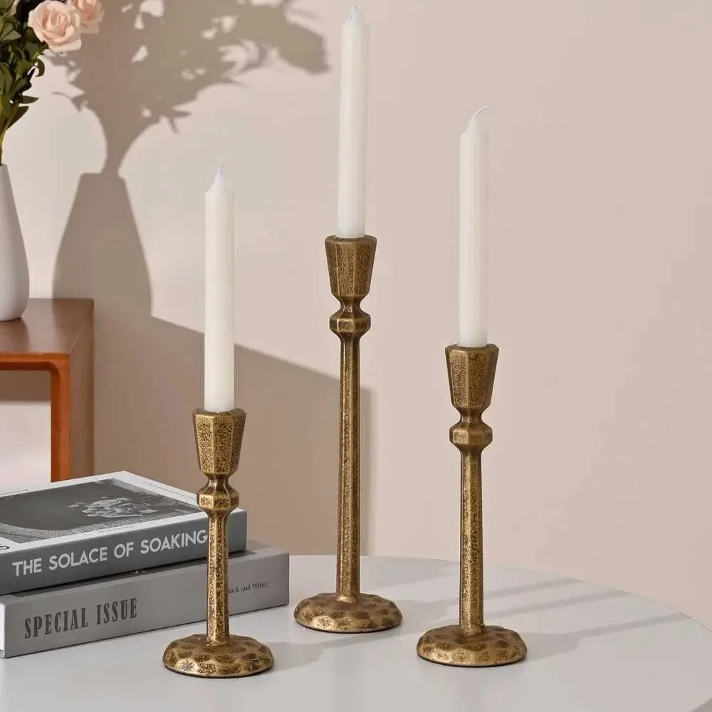Gold Taper Candle Holders Set Of 3 Antique Brass... From Thousand_alley ...