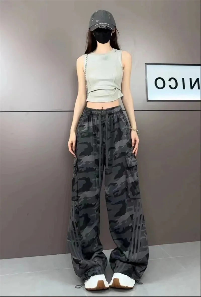 Wine Red Camo Parachute Pants: Y2k Style Cargo Trousers, 90s