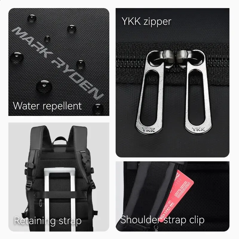 MARK RYDEN Large Travel Men Multi Functional 39L Expandable Airline Approved 17 3inch Laptop Backpack Ykk Zipper 240822_voghion.com