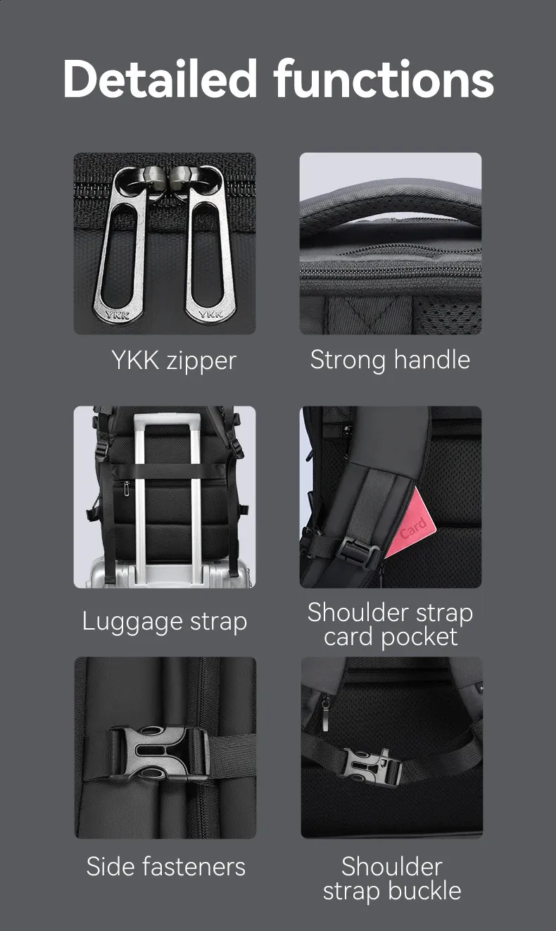 Large Travel Laptop Backpack For Men Expandable Trekking Rucksack_voghion.com