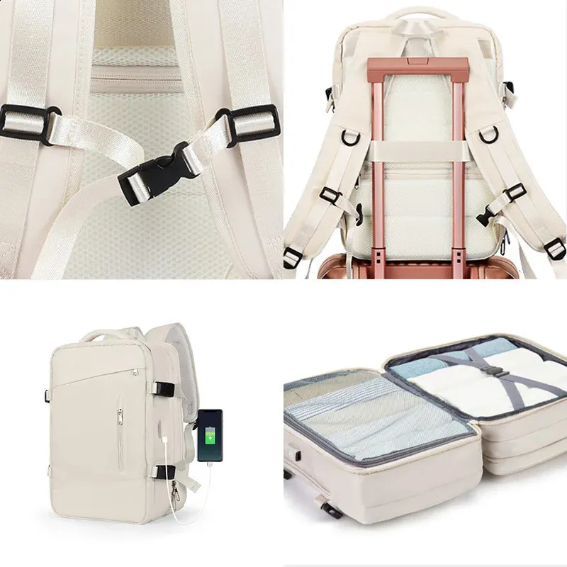 New Multifunctional Lattice Backpack Women\'s Bag Casual Shoulder Bag Travel Back Amazon.com: Multi-functional Large-Capacity Tote Backpack  main image 2