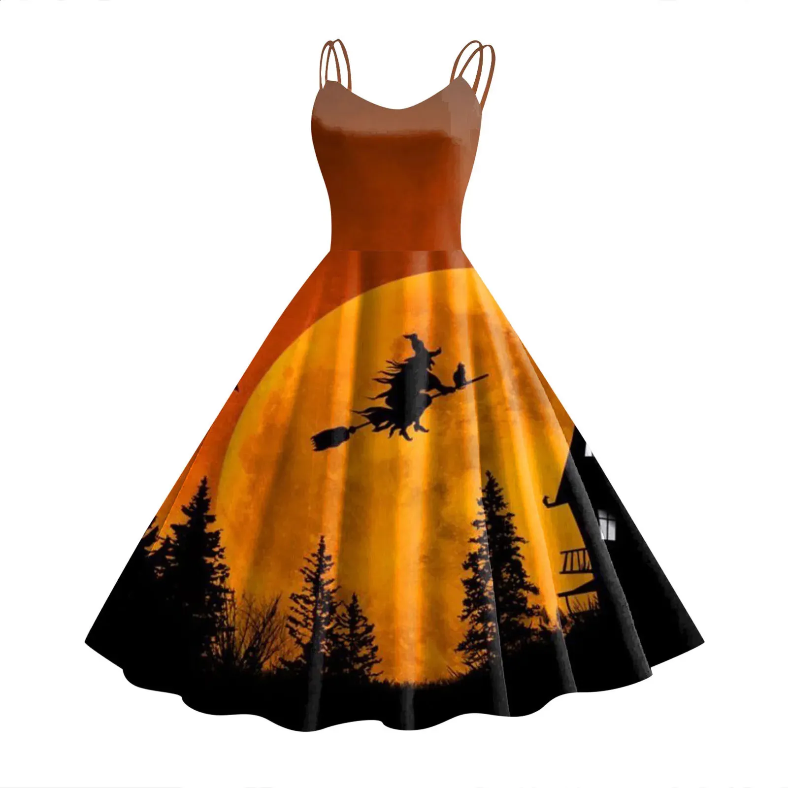 Vintage Gothic Swing dress for Women - Sleeveless Print, Web Pattern, Black and Purple, Perfect for Halloween, Prom, Carnival Parties - Item #240823 Vintage Gothic Swing dress for Women - Sleeveless Print, Web Pattern, Black and Purple, Perfect for Halloween, Prom, Carnival Parties - Item #240823