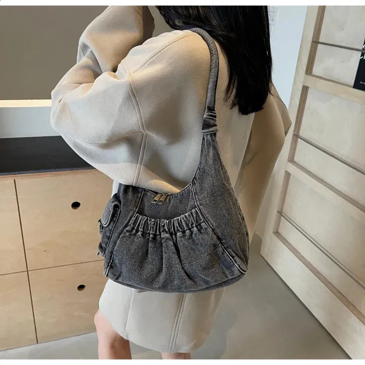 Y2k Handbag: Retro Denim Shoulder Bag - Cool & Chic Small