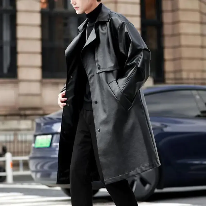 Leather Mens Full Length Trench Coat Australia Mens Leather Full