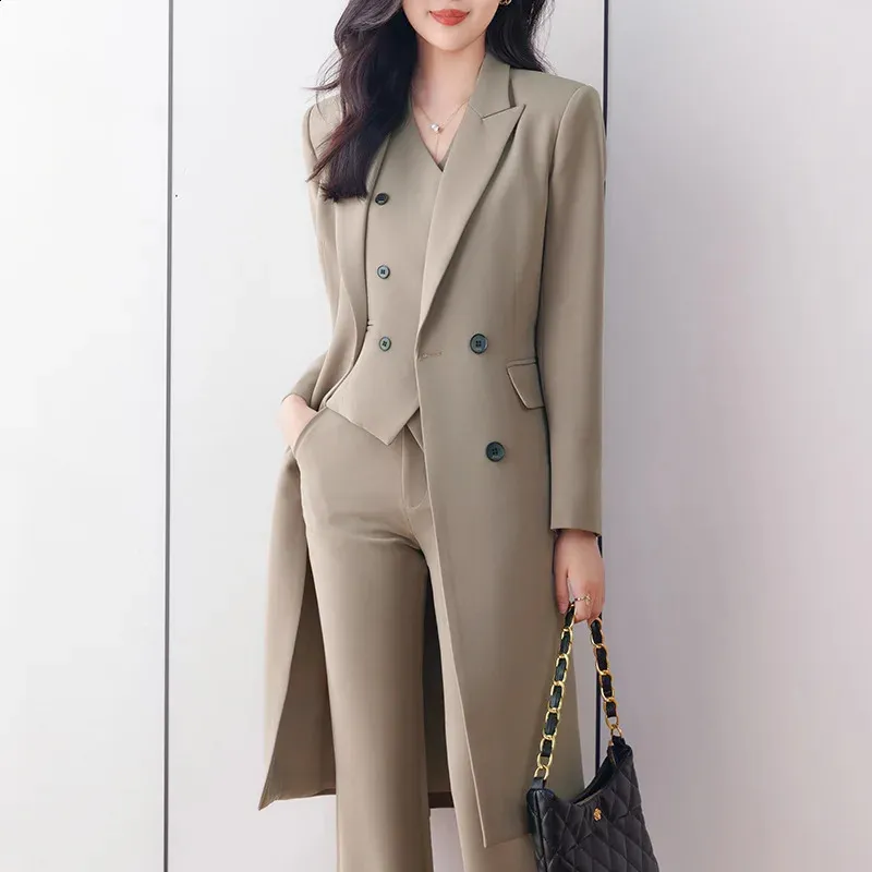 Premium Women's Formal Pant Suit Set Long Coat Jacket for Business Work  Shop Now!