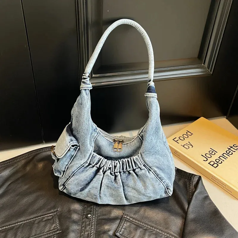 Y2k Handbag: Retro Denim Shoulder Bag - Cool & Chic Small