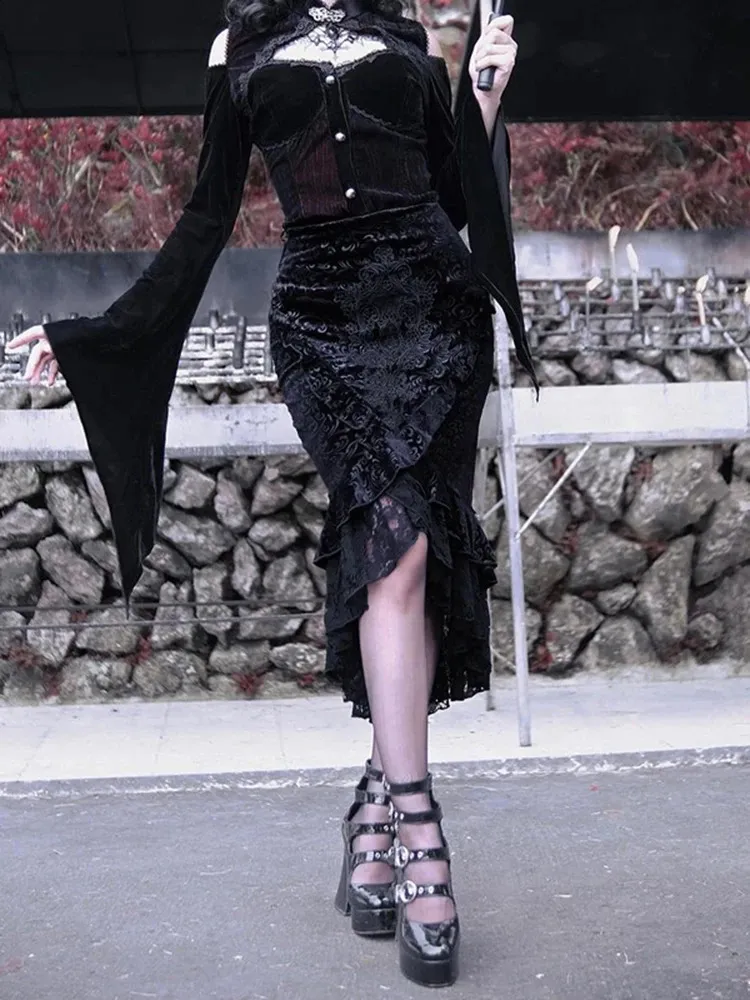 スカート \"Qutie Frash\" Gothic Lace-up Skirt Qutie Frash（キューティフラッシュ）の古着 ゴス美品！ (Page 3)