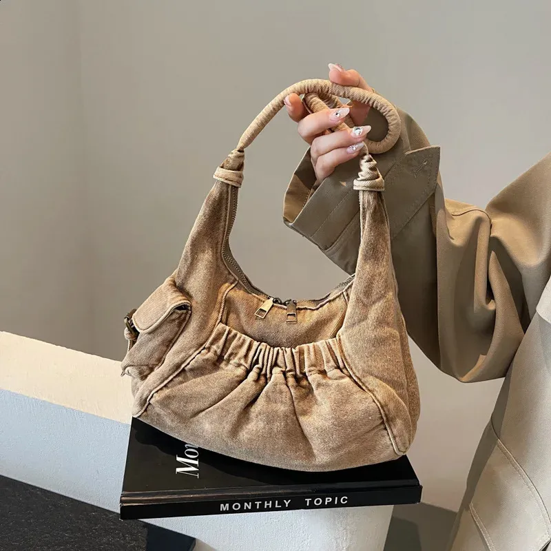 Y2k Handbag: Retro Denim Shoulder Bag - Cool & Chic Small