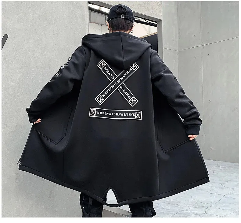 Harajuku Style Hooded trench jacket for Men - Fashionable