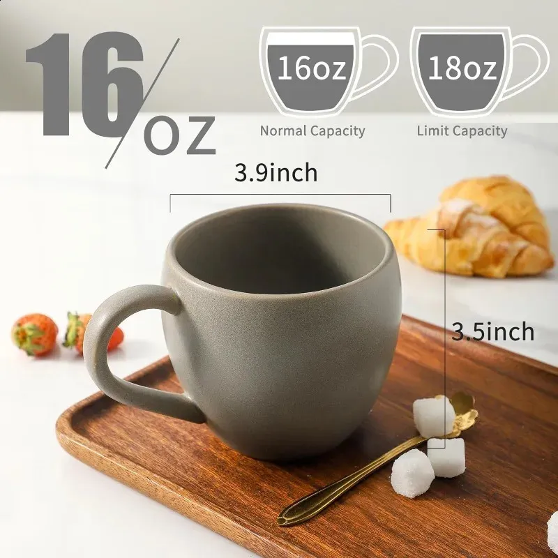 Ceramic Coffee Mugs Set of 6 Large 16 oz Bone China Cups with Big Handle  for Cappuccino Tea Cocoa from Dhgate Mugs - price 65.03