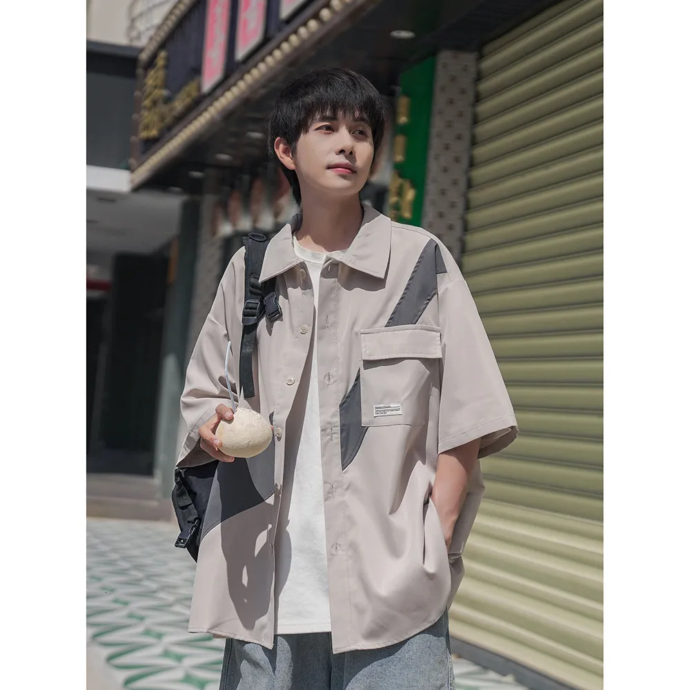 Summer Cityboy Loose Casual shirt with t shirt with Splicing