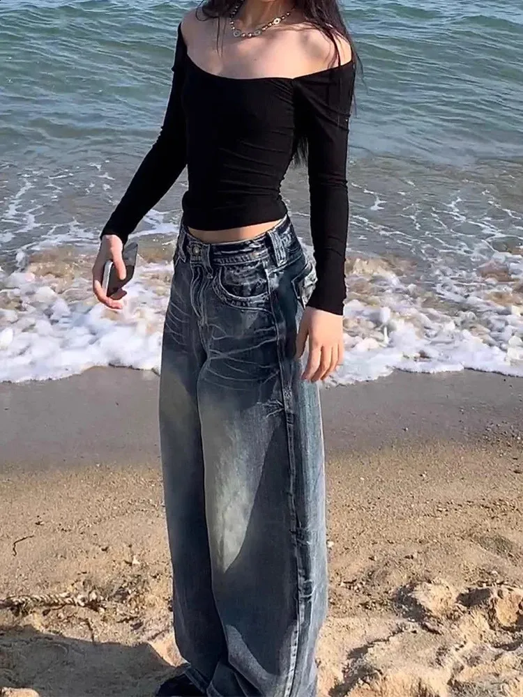 Y2k Flare Jeans: Retro Harajuku Pants, 90s & 2000s Style