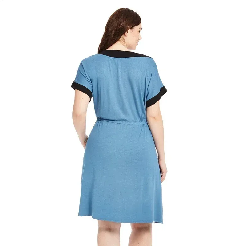 Summer Elegant Fit and Flare dress for Plus Size Women - Color Block, Elastic Waist, Casual A-line Style, Ideal for Office - 7XL (240822) Summer Elegant Fit and Flare dress for Plus Size Women - Color Block, Elastic Waist, Casual A-line Style, Ideal for Office - 7XL (240822)