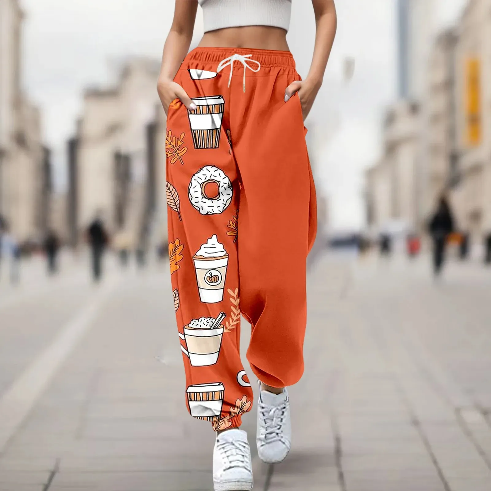 Adviicd Women's Novelty Halloween Pants | Baggy Comfy Sweatpants For Spooky Season Orange L