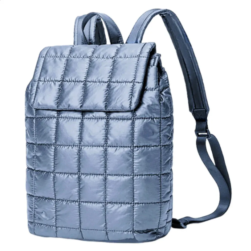 Quilted Mini Padded Backpack for Women Soft Nylon PU Travel  display picture 2