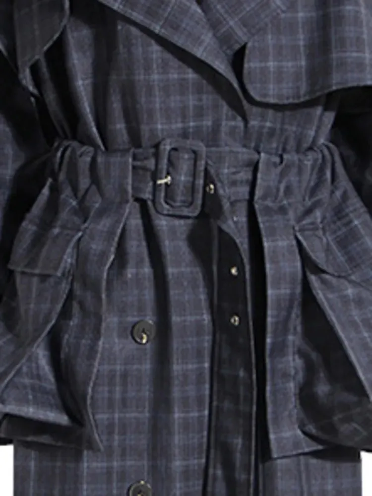 Spring Womens Versatile Belted Trench Coat Jacket with Detachable