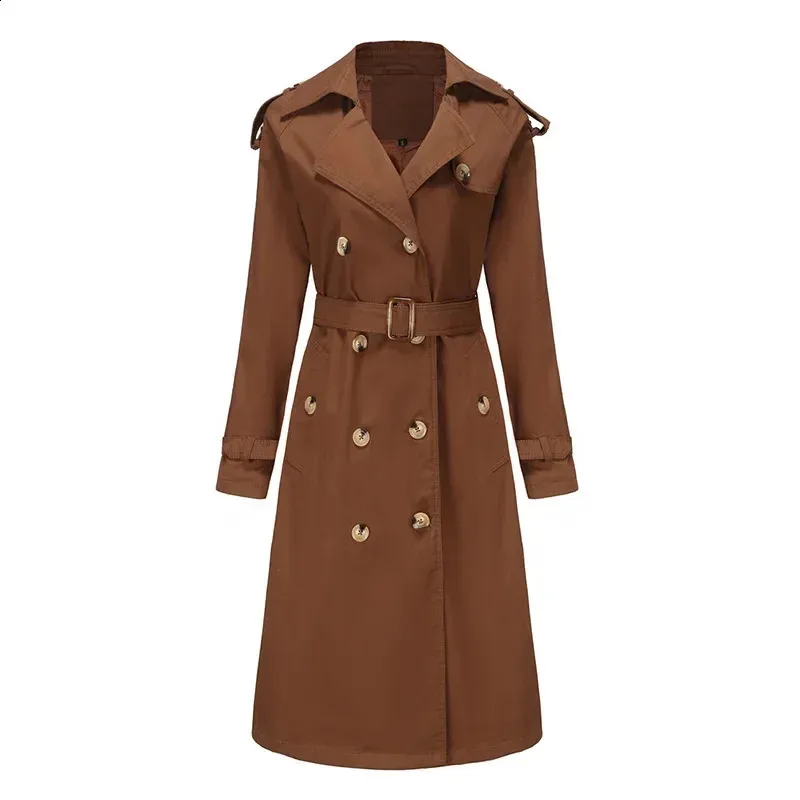 QNQO Womens Hooded Lace-up Trench Coat: Vintage Style, Turn