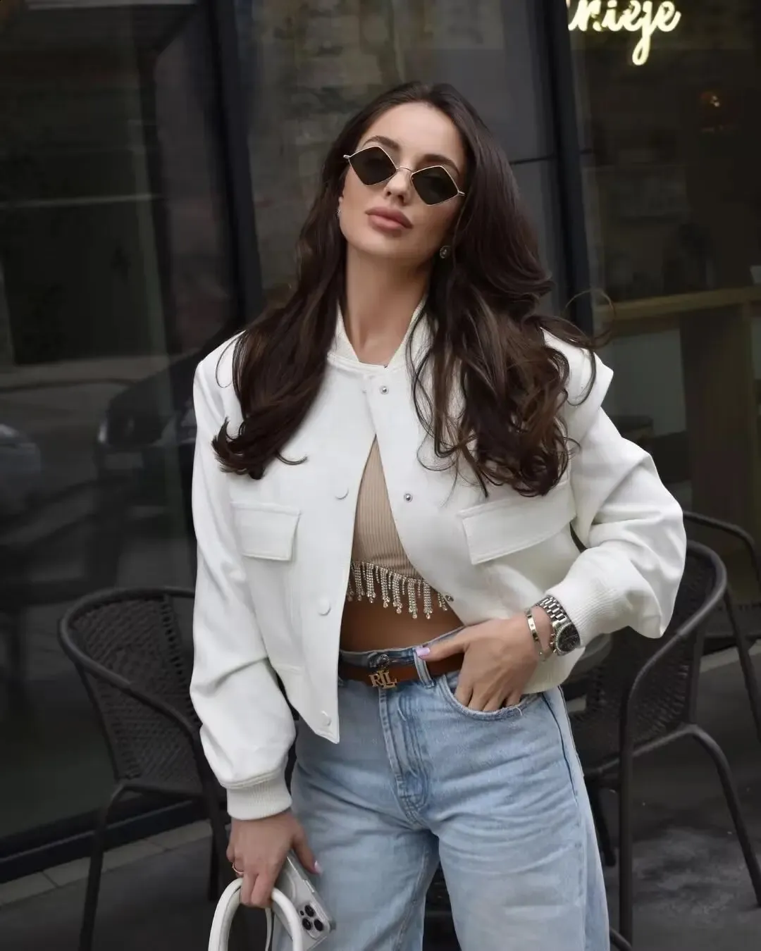 Stylish Autumn Bomber Jacket: Womens Stand Collar Long