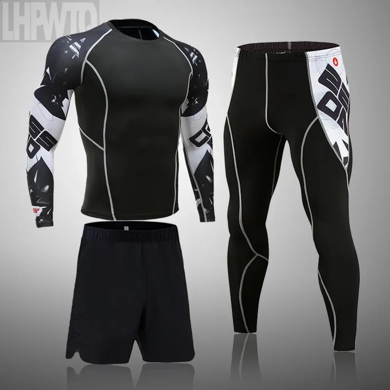 Men's Compression Workout Set: Quick Dry Sportswear for Fitness ...
