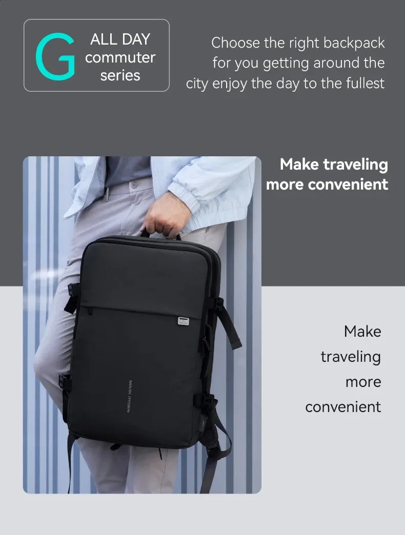 Large Travel Laptop Backpack For Men Expandable Trekking Rucksack_voghion.com