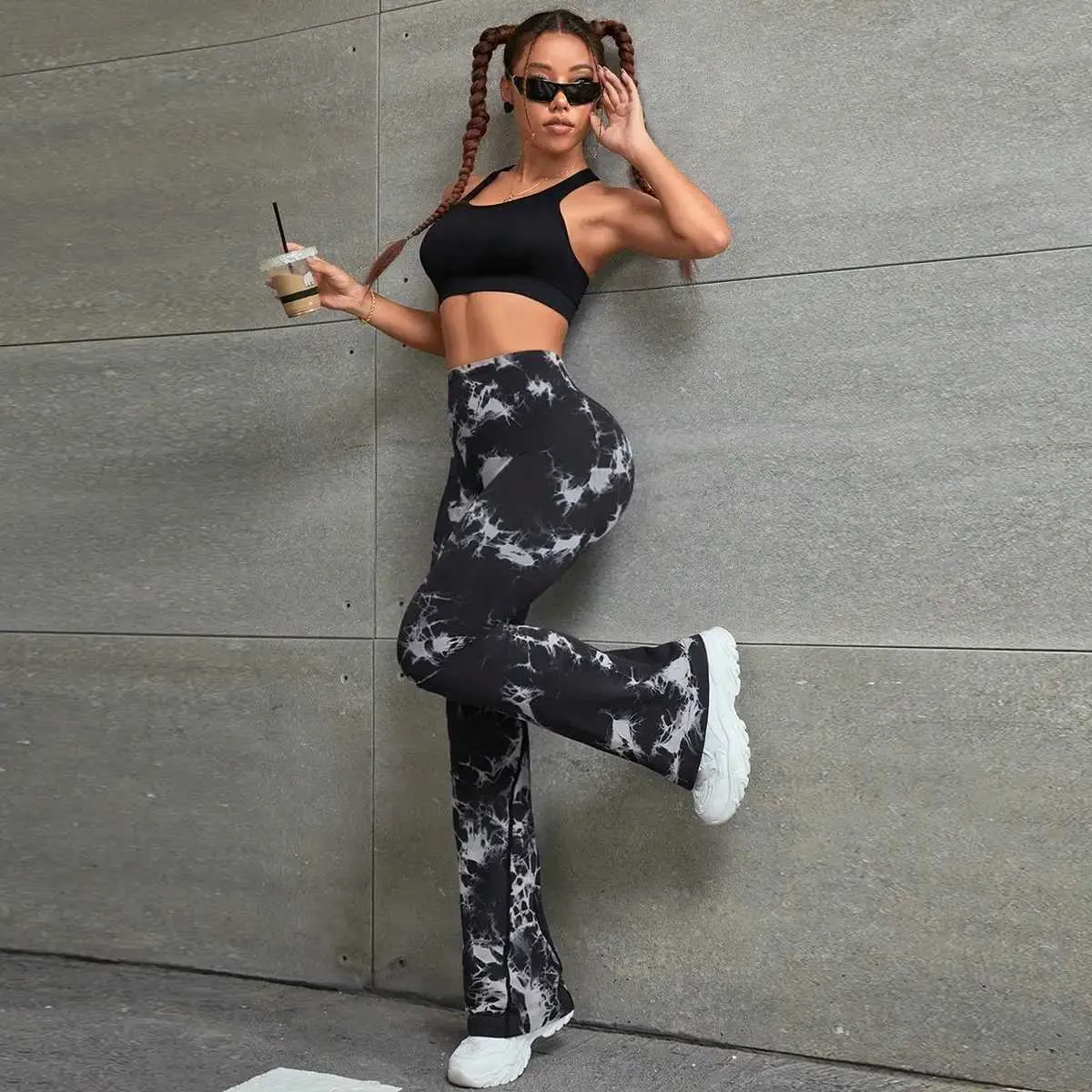 Seamless Tie Dye Flared Leggings High Waisted Tummy Control, Bell Bottom  Yoga Pants, Workout Leggings for Women Buy Now!