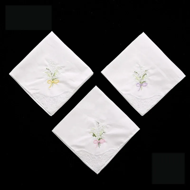 Bride Handkerchief Woemsn Handkerchiefs White Soft Cotton