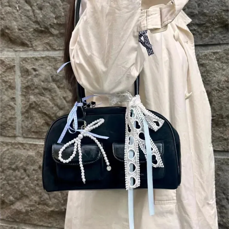 Vintage Black Bowling Clear Crossbody Bag Womens Leather Vintage Black Bowling Clear Crossbody Bag Womens Leather