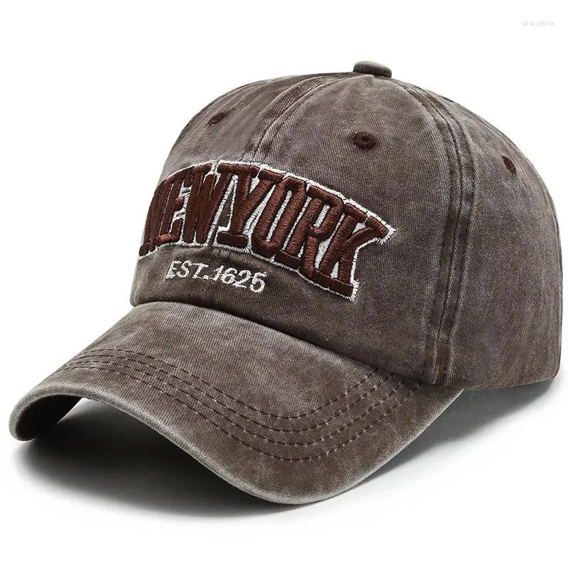 York Distressed Washed Cotton Dad Hat - Unisex Hip Hop