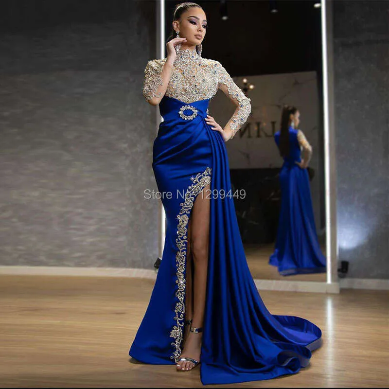 green emerald velvet dress Two Pieces Wedding Gown Boho Wedding Dress Long Sleeves – TANYA BRIDAL main image 1