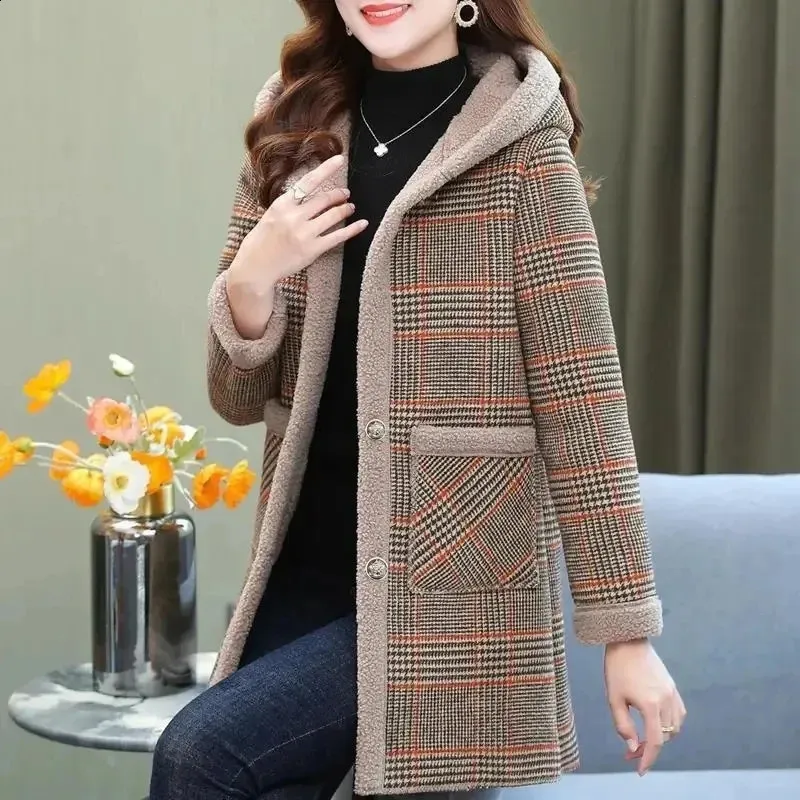 Add Velvet Cotton Padded Jacket Medium Length Womens Winter Add Velvet Cotton Padded Jacket Medium Length Womens Winter