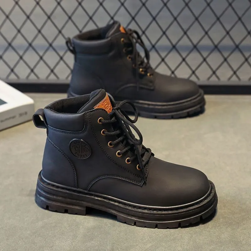 Breathable high top Martin boots mens British retro workwear  display picture 2