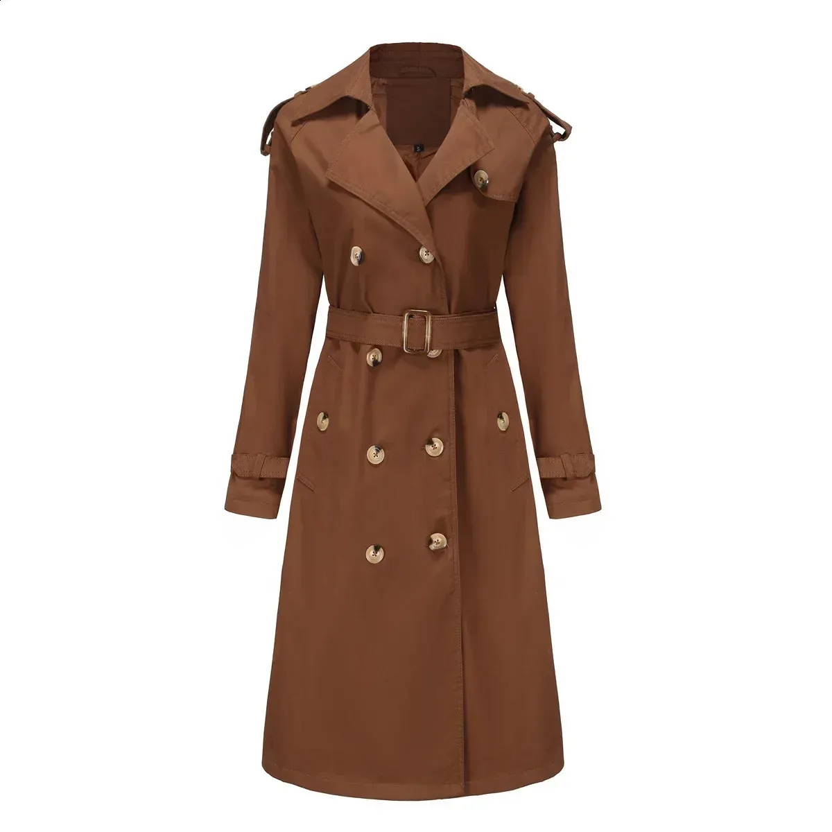 ジャケット・アウター less tailor long coat brown QNQO Womens Hooded Lace-up Trench Coat: Vintage Style, Turn