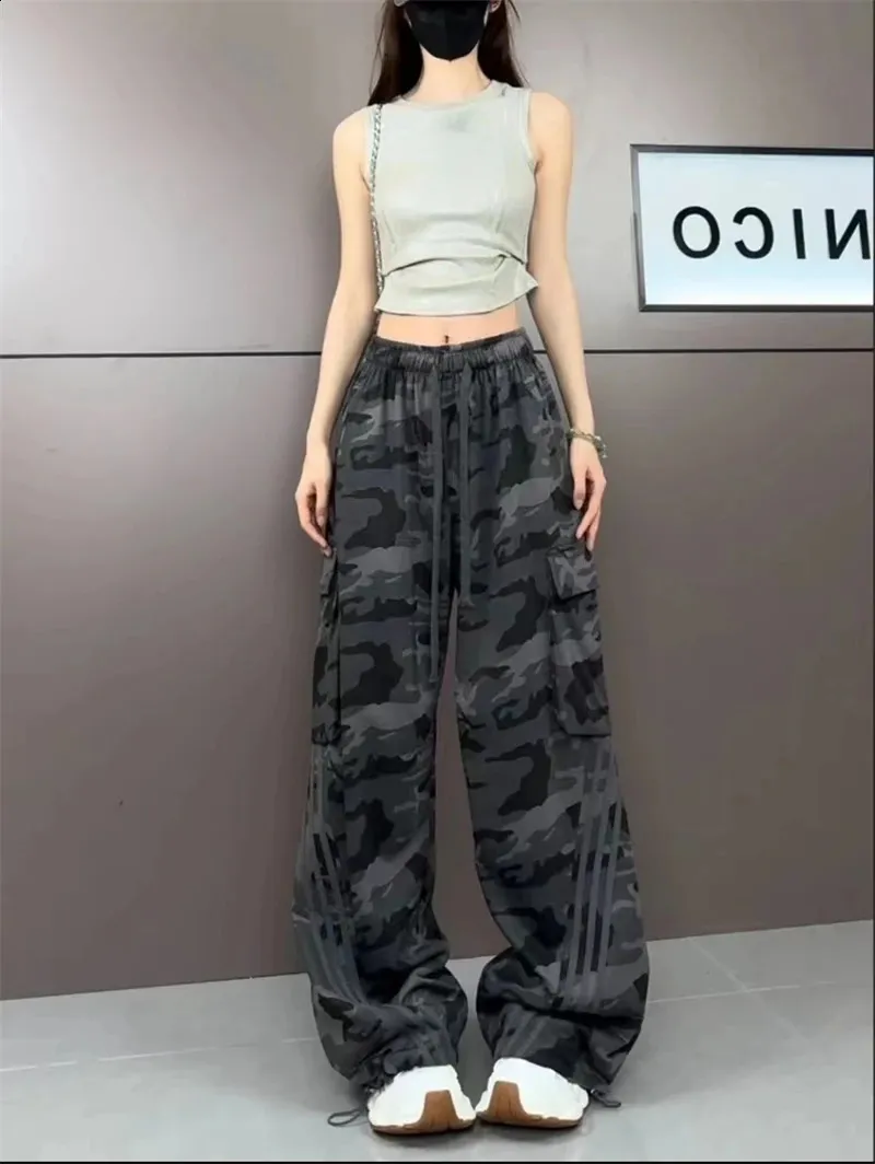 studs camouflage parachute pants Y2K 平成 Wine Red Camo Parachute Pants: Y2k Style Cargo Trousers, 90s