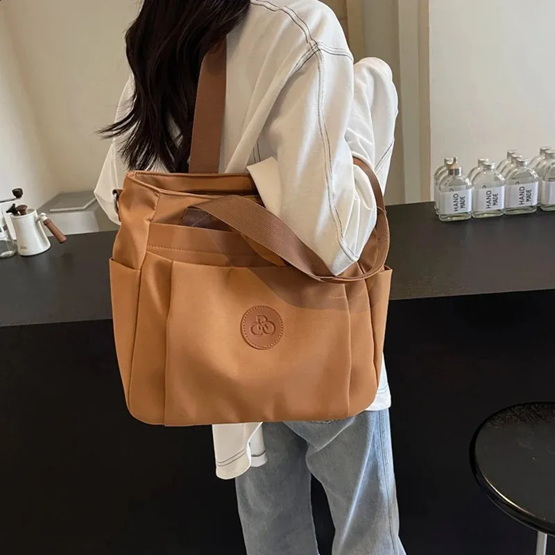 Bolsa De Lona Floral Estética Para Mujer Con Bolsillo, Para Compras Y 