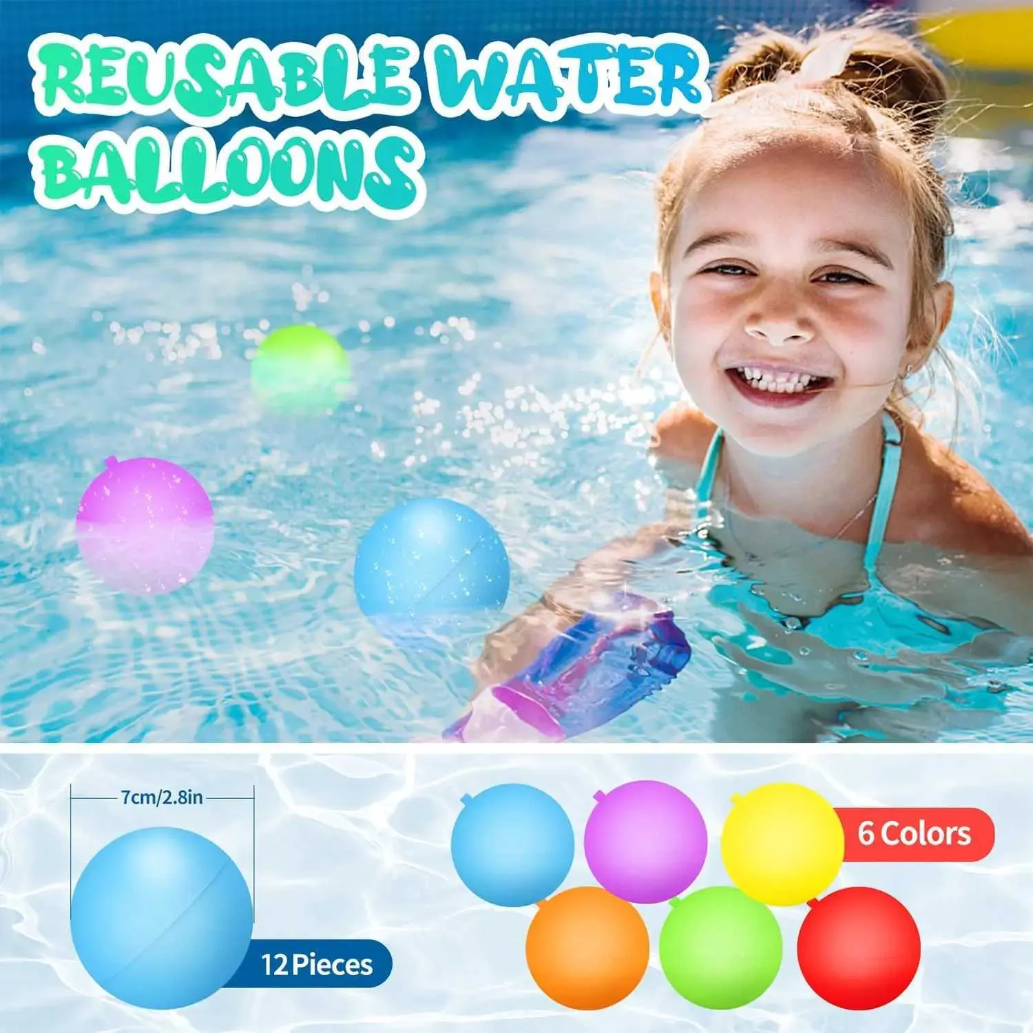 Set De 8 Globos De Agua Reutilizables De Silicona, Bombas De Salpicaduras Multicolor, Juguetes De Verano Para Piscina, Playa Y Fiestas Acuáticas