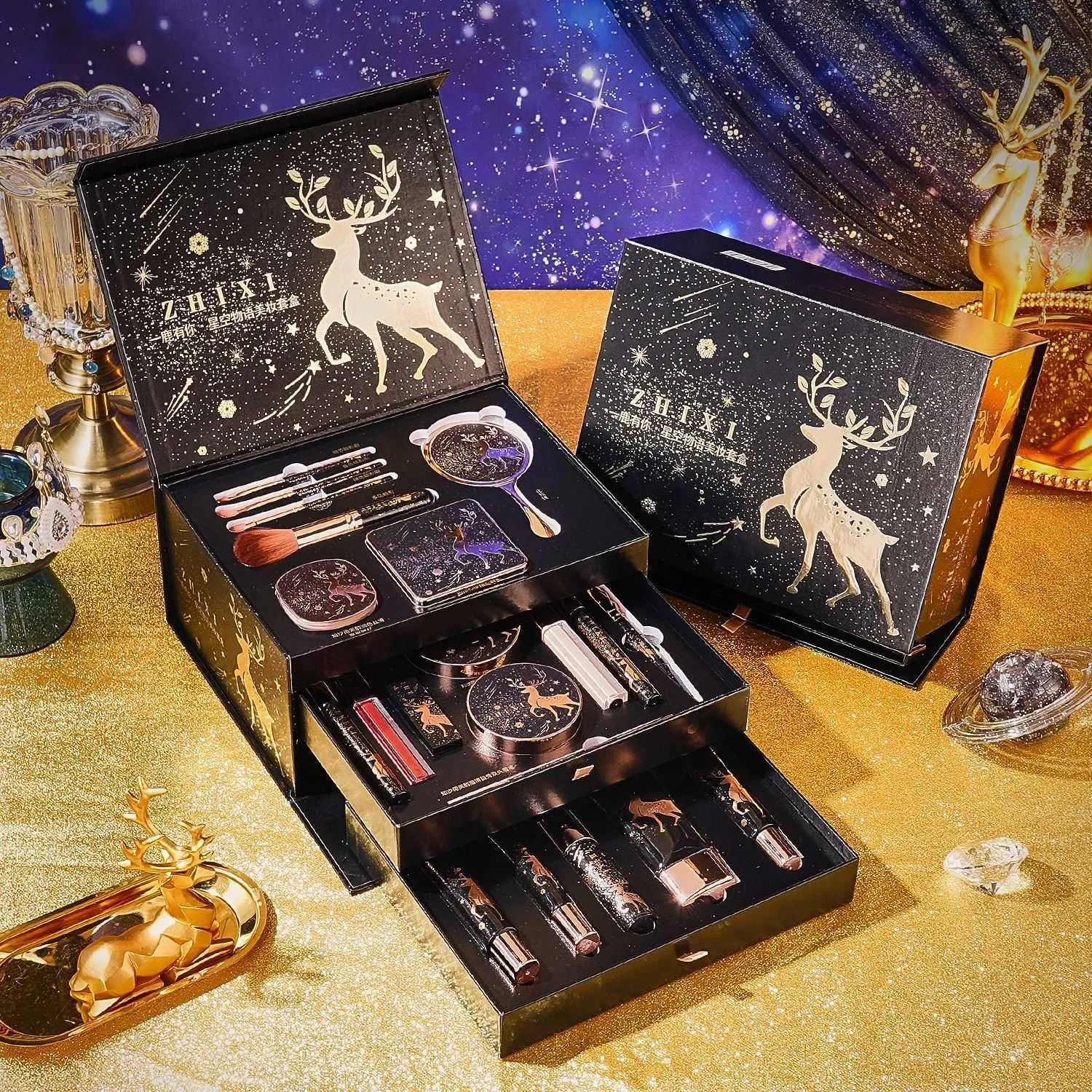 Makeup Set Zhixi Yilu Starry Sky Story 2 Solid Color Black Model