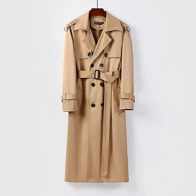 ジャケット・アウター super long coat used Mens Trench Coat | Super Long Double Breasted Windbreaker