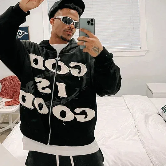 American Trend Retro Zip-Up Hoodie: Stylish Streetwear for