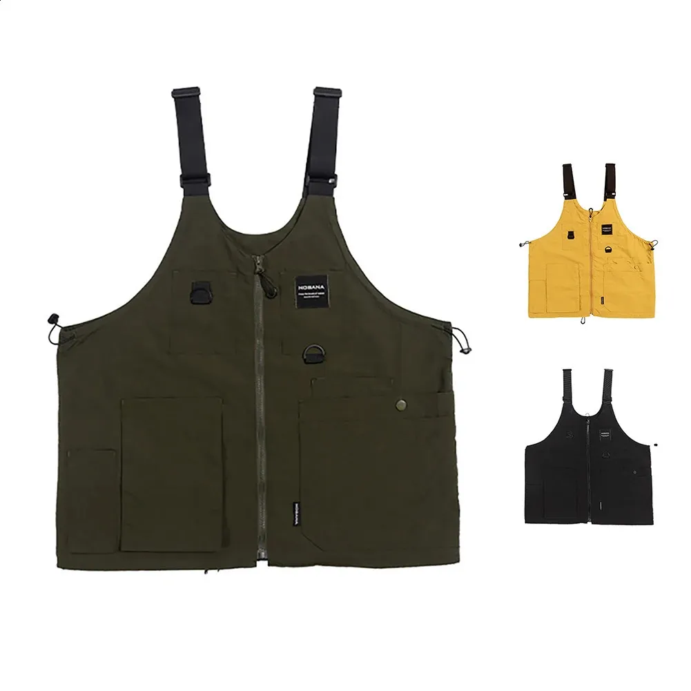 Gilet da pesca tattico per uomo con 4 tasche in cotone e poliestere