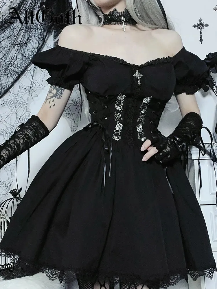 open lace back dress Gothic Cosplay Lace Princess Frill Dress – ARCANA ARCHIVE main image 0