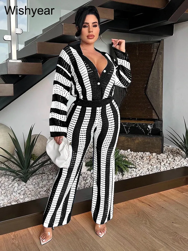 Wishyear Blue And White Striped Crochet Knit From Dh_vogue_07