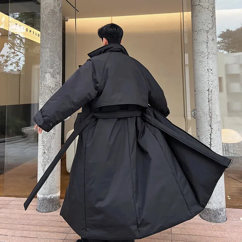 NOYMEI Korean Trendy Trench Men's Winter trench coat