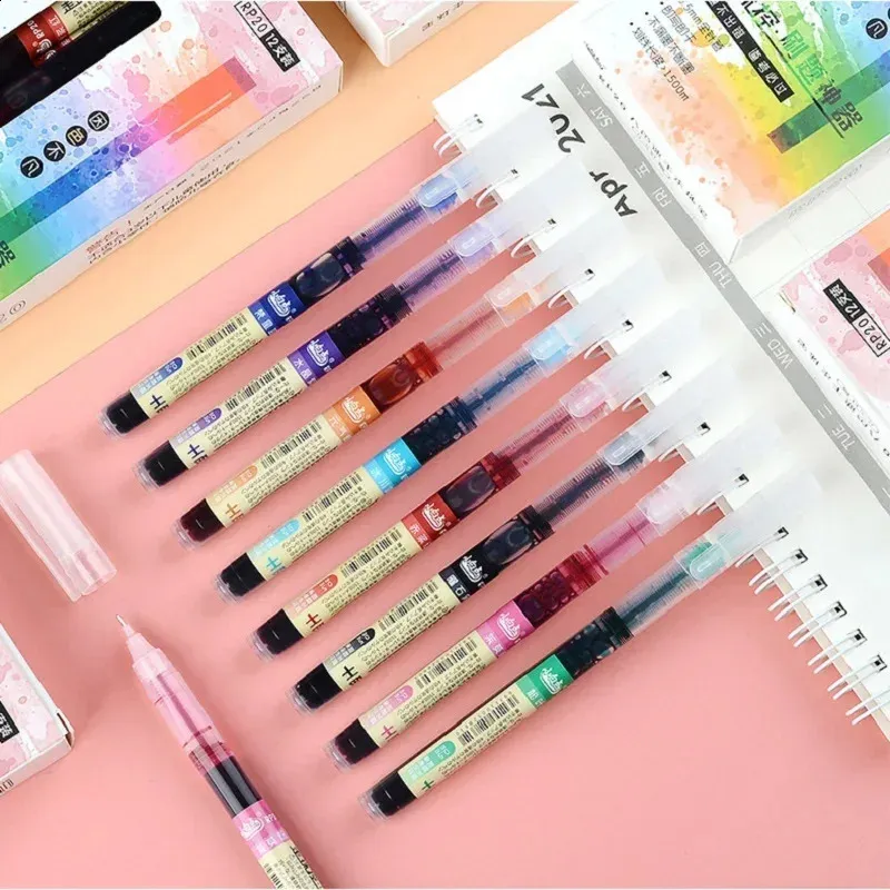 Color Pens Rsa Office Students Use Straight Liquid Pens Quick-Drying Color Key Markers ...