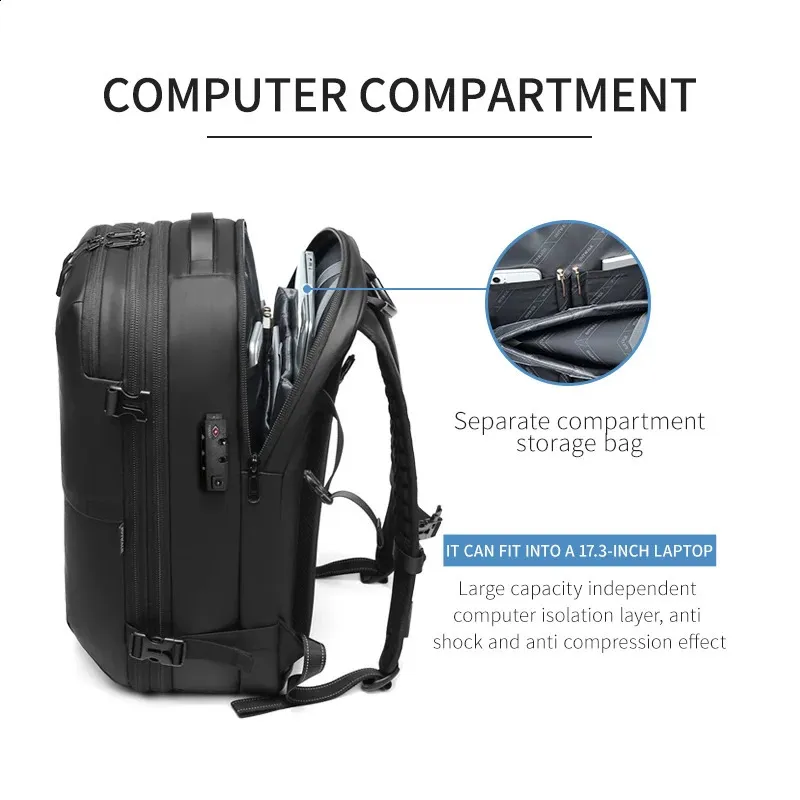 Men Travel Vacuum Compression 17 Inch Laptop Business Large Capacity School Backpack Expanded Outdoors Hiking Backpack_voghion.com