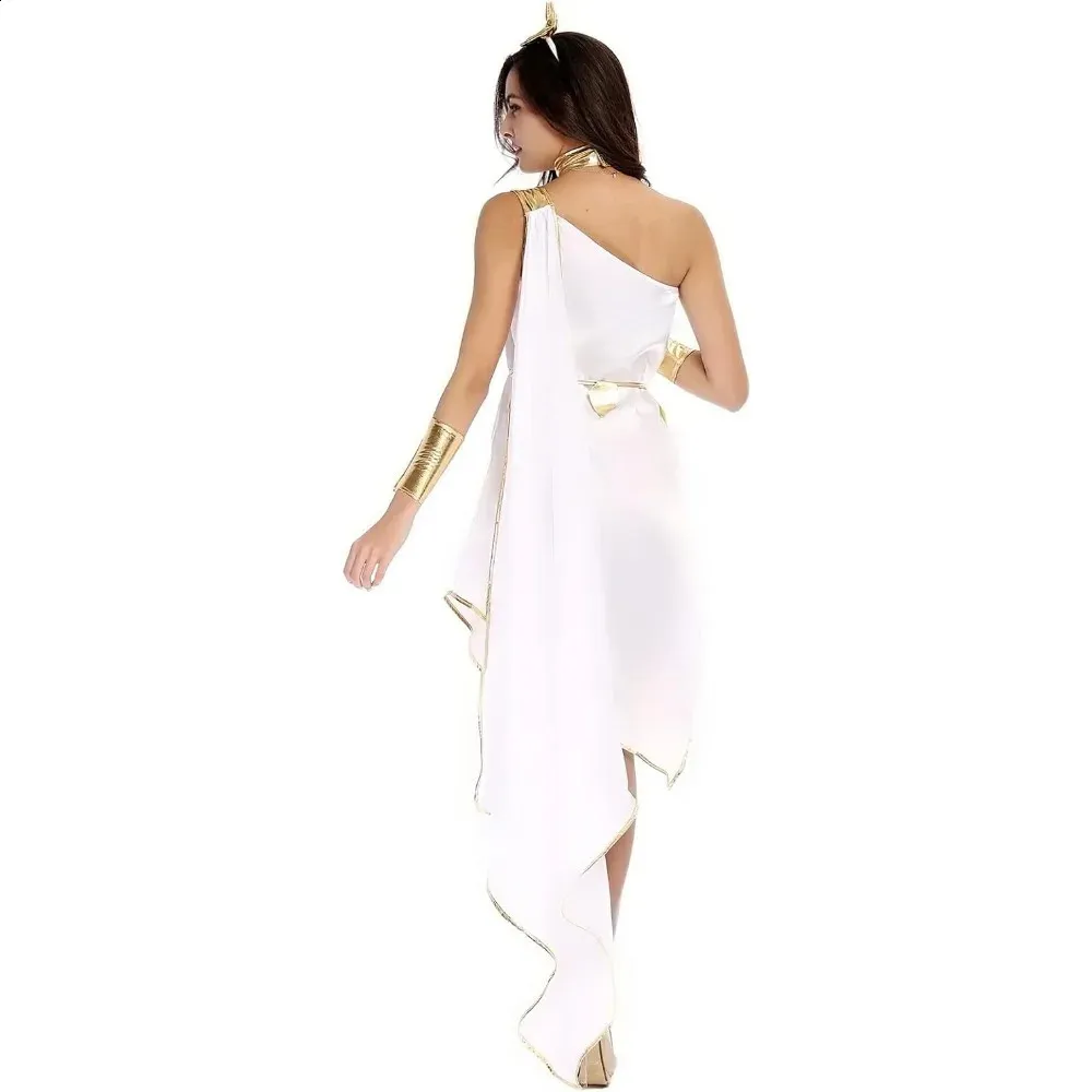formal women's white goddess off the shoulder dress for roleplay Purple Elf Fantasy - Golden Rome Greek - Fairy Evening Dress or refined evening event Womens Venus Greek Goddess Costume,